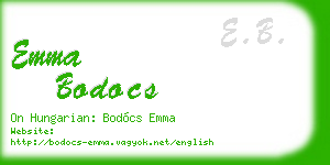 emma bodocs business card